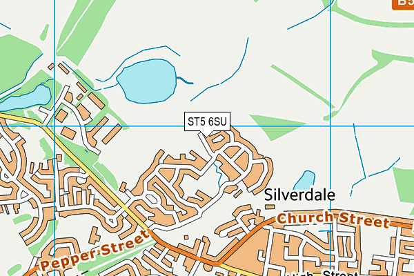 ST5 6SU map - OS VectorMap District (Ordnance Survey)