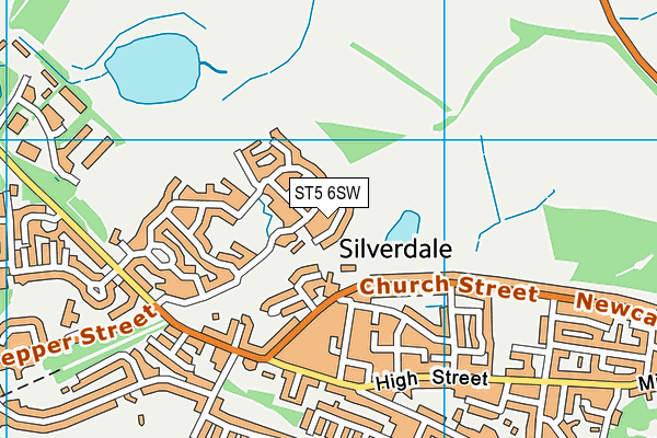 ST5 6SW map - OS VectorMap District (Ordnance Survey)