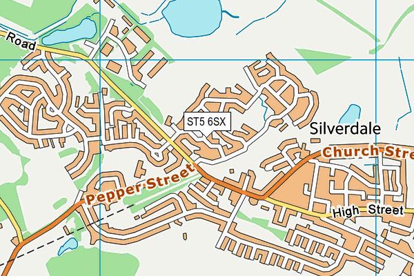 ST5 6SX map - OS VectorMap District (Ordnance Survey)