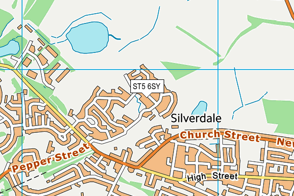 ST5 6SY map - OS VectorMap District (Ordnance Survey)