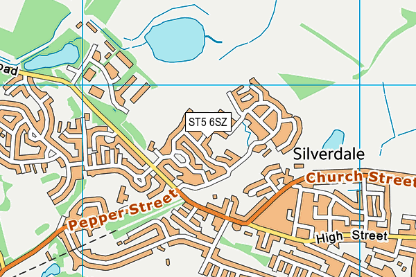 ST5 6SZ map - OS VectorMap District (Ordnance Survey)