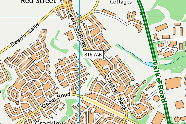 St Chad's CofE (C) Primary School map (ST5 7AB) - OS VectorMap District (Ordnance Survey)