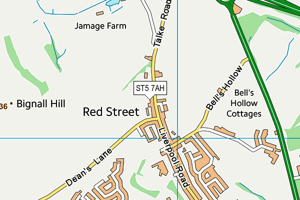 Red Street Community Centre map (ST5 7AH) - OS VectorMap District (Ordnance Survey)