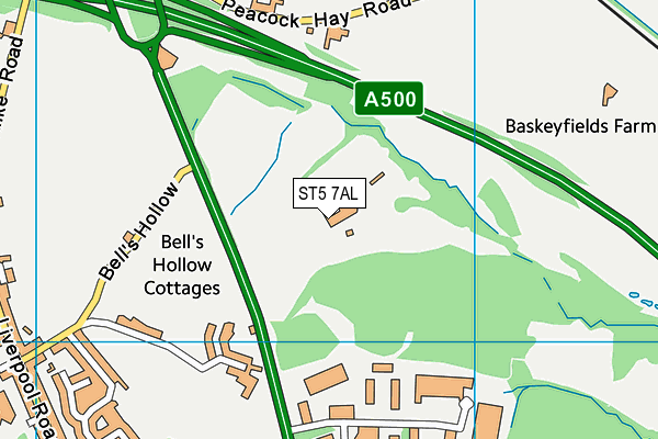 ST5 7AL map - OS VectorMap District (Ordnance Survey)