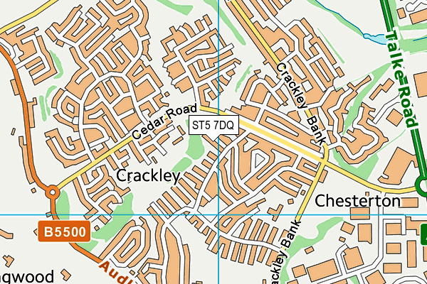 ST5 7DQ map - OS VectorMap District (Ordnance Survey)