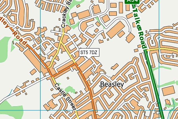 ST5 7DZ map - OS VectorMap District (Ordnance Survey)
