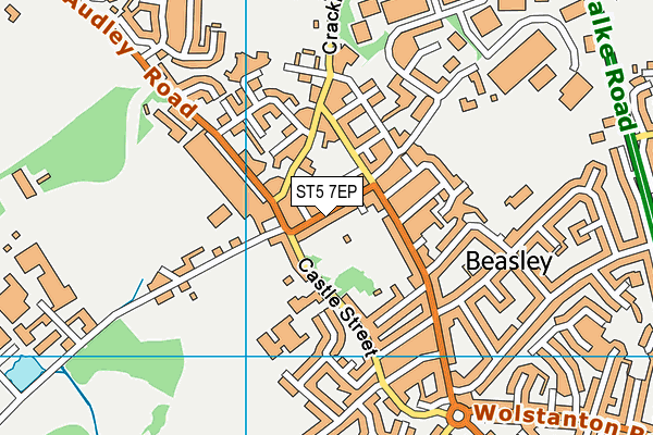 ST5 7EP map - OS VectorMap District (Ordnance Survey)