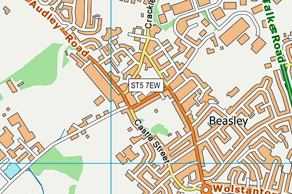 ST5 7EW map - OS VectorMap District (Ordnance Survey)