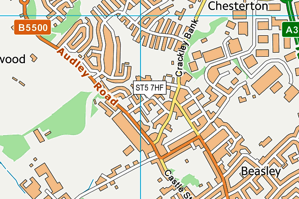 ST5 7HF map - OS VectorMap District (Ordnance Survey)