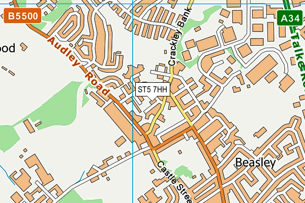 ST5 7HH map - OS VectorMap District (Ordnance Survey)