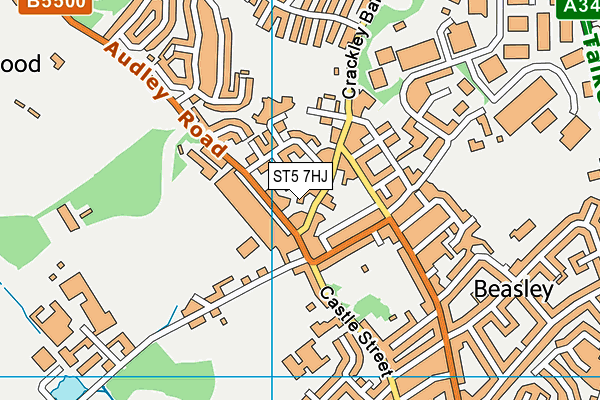 ST5 7HJ map - OS VectorMap District (Ordnance Survey)