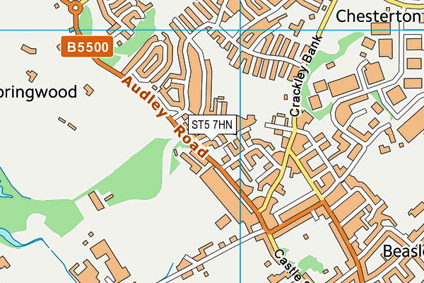 ST5 7HN map - OS VectorMap District (Ordnance Survey)
