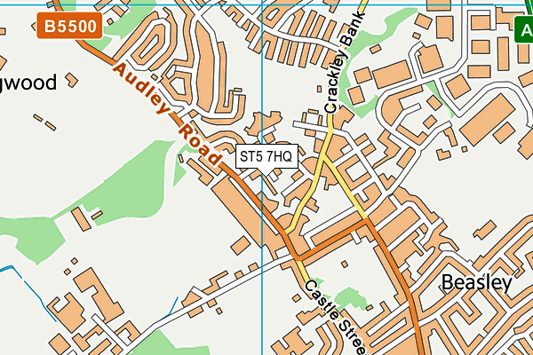 ST5 7HQ map - OS VectorMap District (Ordnance Survey)