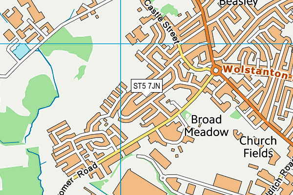 ST5 7JN map - OS VectorMap District (Ordnance Survey)