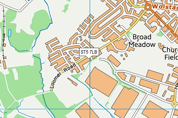 Churchfields Primary School (Playing Fields)  map (ST5 7LB) - OS VectorMap District (Ordnance Survey)