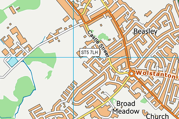 ST5 7LH map - OS VectorMap District (Ordnance Survey)