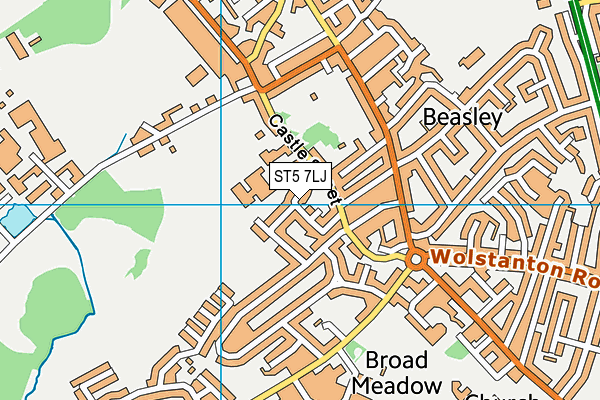 ST5 7LJ map - OS VectorMap District (Ordnance Survey)