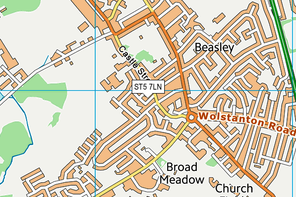 ST5 7LN map - OS VectorMap District (Ordnance Survey)