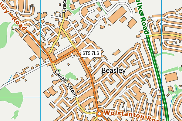 ST5 7LS map - OS VectorMap District (Ordnance Survey)