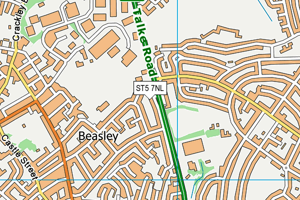 ST5 7NL map - OS VectorMap District (Ordnance Survey)