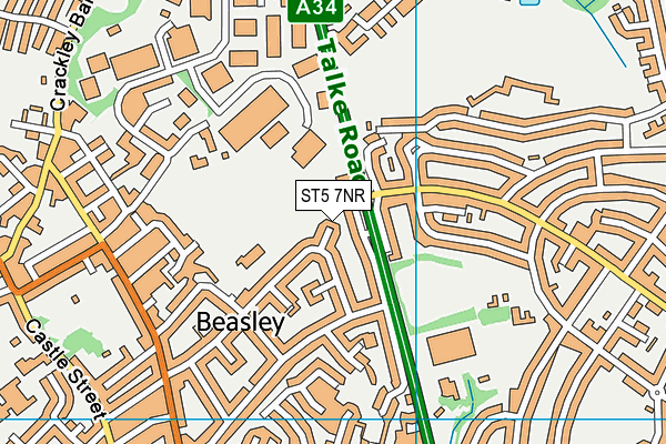 ST5 7NR map - OS VectorMap District (Ordnance Survey)