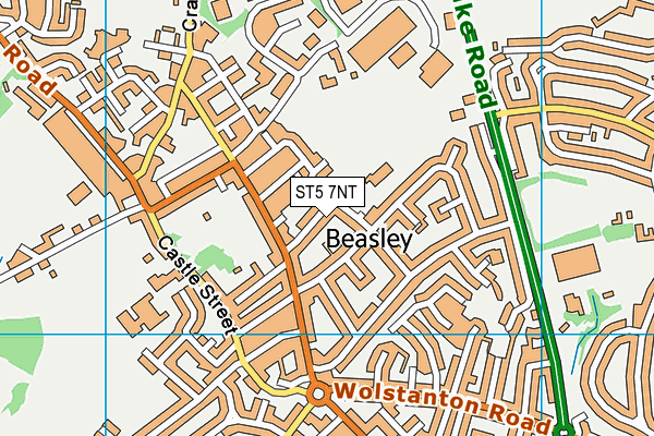 Chesterton Primary School map (ST5 7NT) - OS VectorMap District (Ordnance Survey)