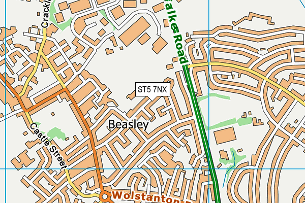 ST5 7NX map - OS VectorMap District (Ordnance Survey)