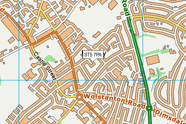 ST5 7PA map - OS VectorMap District (Ordnance Survey)