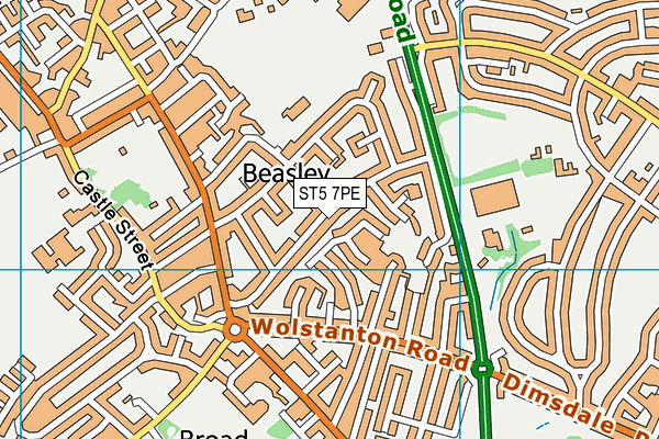 ST5 7PE map - OS VectorMap District (Ordnance Survey)