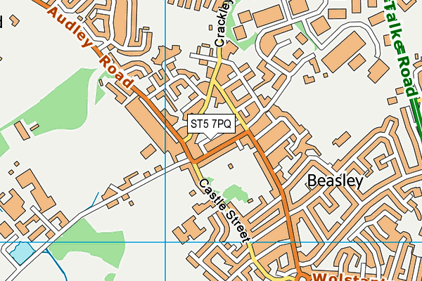 ST5 7PQ map - OS VectorMap District (Ordnance Survey)