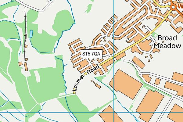 ST5 7QA map - OS VectorMap District (Ordnance Survey)