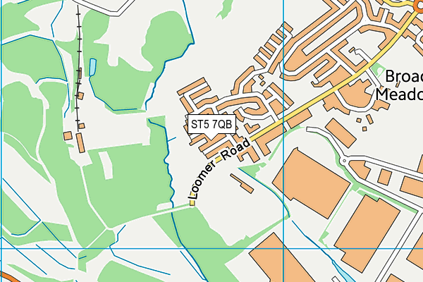ST5 7QB map - OS VectorMap District (Ordnance Survey)
