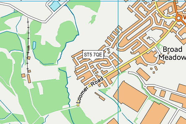ST5 7QE map - OS VectorMap District (Ordnance Survey)