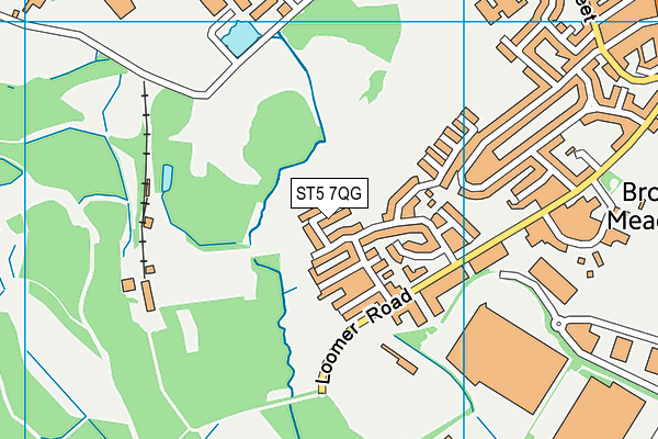 ST5 7QG map - OS VectorMap District (Ordnance Survey)