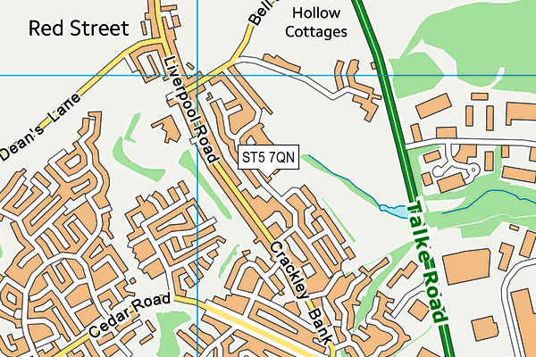 ST5 7QN map - OS VectorMap District (Ordnance Survey)