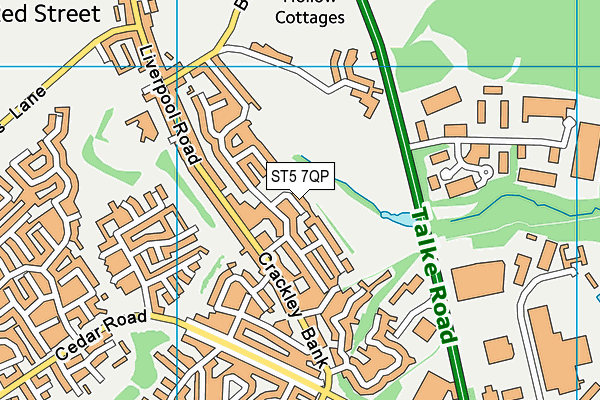 ST5 7QP map - OS VectorMap District (Ordnance Survey)