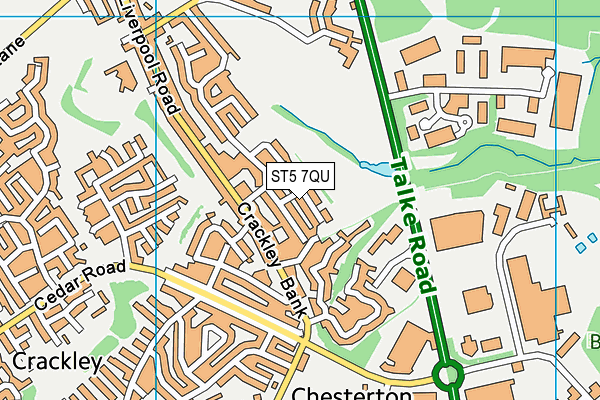 ST5 7QU map - OS VectorMap District (Ordnance Survey)