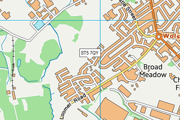 ST5 7QY map - OS VectorMap District (Ordnance Survey)