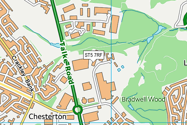 ST5 7RF map - OS VectorMap District (Ordnance Survey)