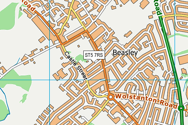 ST5 7RS map - OS VectorMap District (Ordnance Survey)