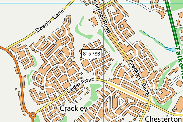ST5 7SB map - OS VectorMap District (Ordnance Survey)