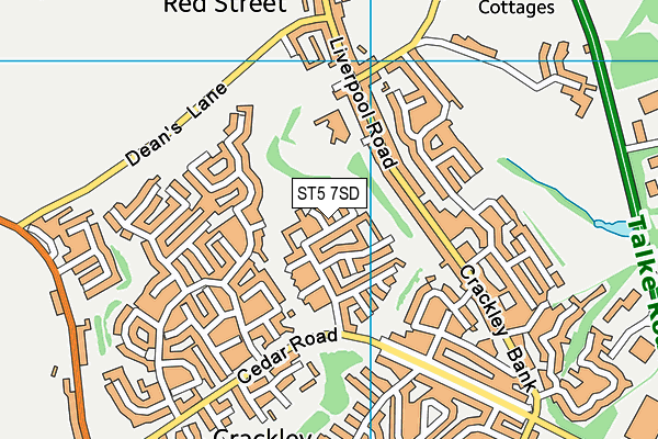 ST5 7SD map - OS VectorMap District (Ordnance Survey)