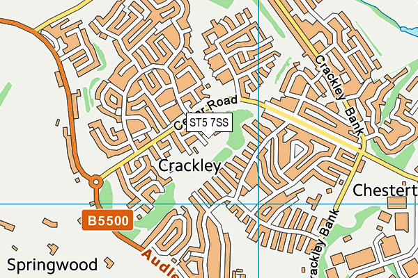 ST5 7SS map - OS VectorMap District (Ordnance Survey)