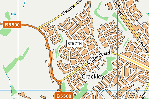 ST5 7TH map - OS VectorMap District (Ordnance Survey)