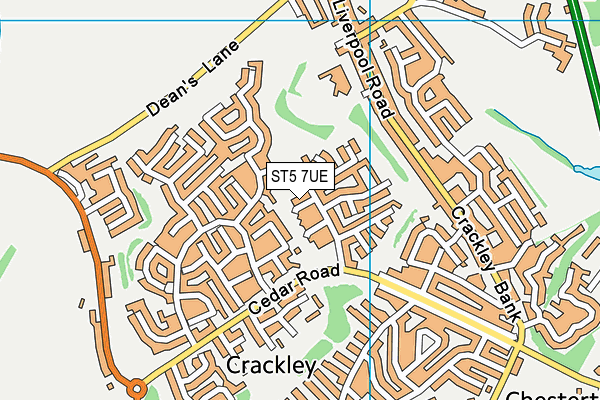 ST5 7UE map - OS VectorMap District (Ordnance Survey)