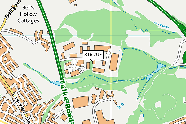 ST5 7UF map - OS VectorMap District (Ordnance Survey)