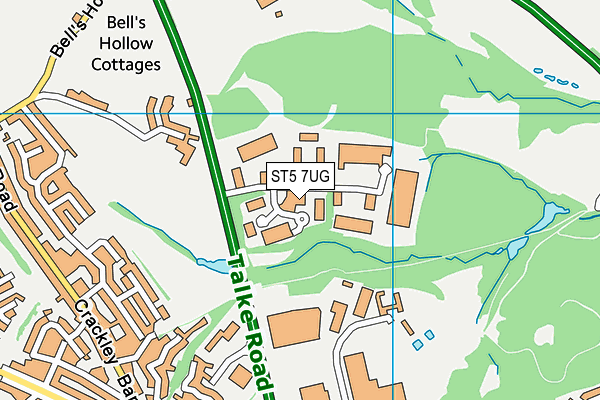 ST5 7UG map - OS VectorMap District (Ordnance Survey)