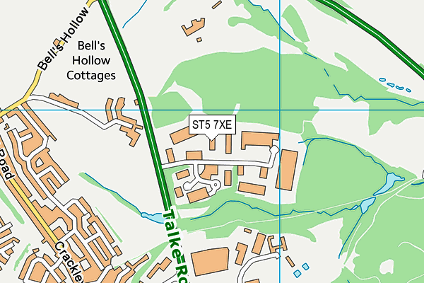 ST5 7XE map - OS VectorMap District (Ordnance Survey)