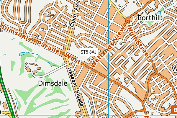 ST5 8AJ map - OS VectorMap District (Ordnance Survey)