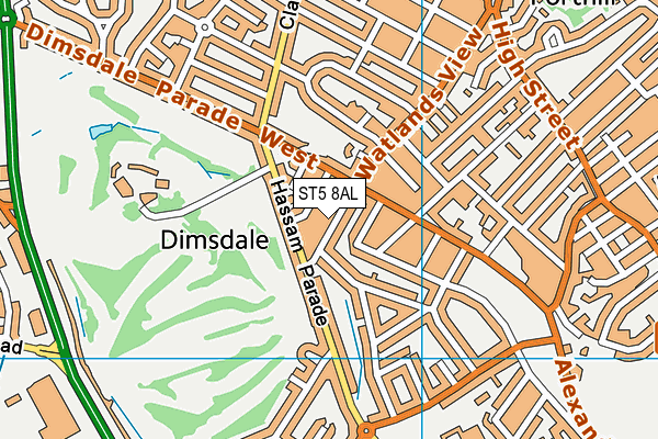 ST5 8AL map - OS VectorMap District (Ordnance Survey)